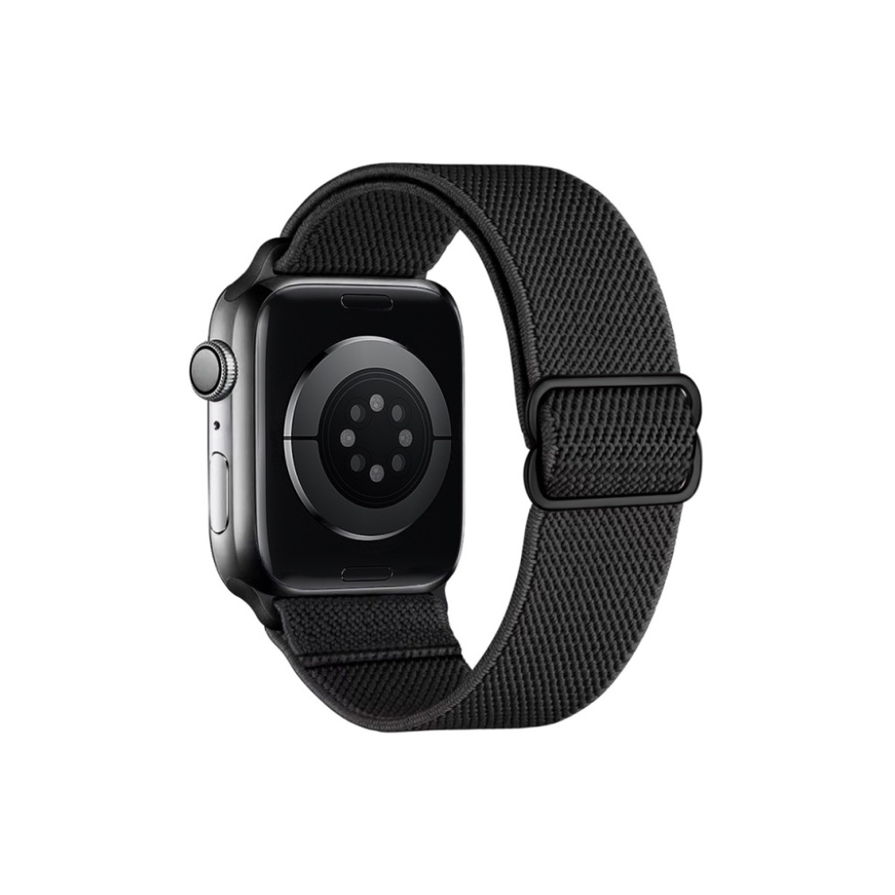 Adjustable Nylon Apple Watch Strap with Buckle - Black